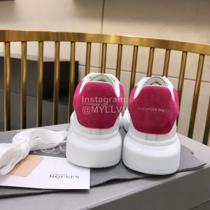 Alexander Mcqueen Soft Silk Leather Casual Shoes For Men And Women Rose Red