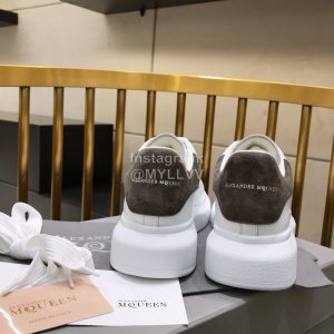 Alexander Mcqueen Soft Silk Leather Casual Shoes For Men And Women Coffee