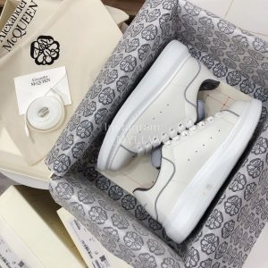 Alexander Mcqueen Fashion Leather Thick Soles Shoes For Men And Women Gray