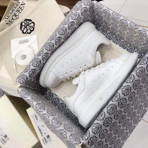 Alexander Mcqueen White Fashion Leather Thick Soles Shoes For Men And Women