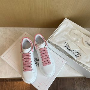 Alexandermcqueen Cowhide Lace Up Sneakers For Men And Women Pink