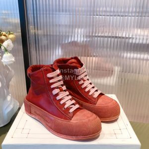 Alexandermcqueen Fashion Lace Up High Top Casual Shoes For Men And Women Red