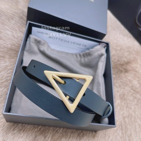 Bv Fashion Calf Gold Triangular Needle Buckle 20mm Belts Black