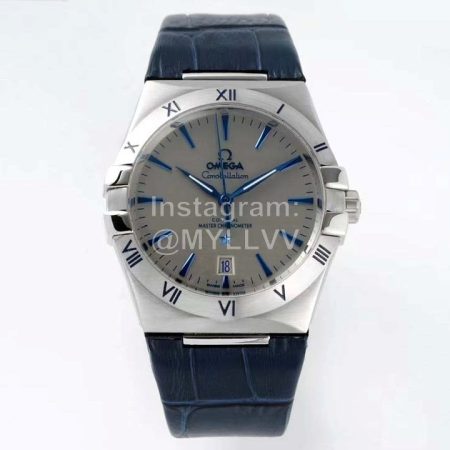 Omega Leather Strap Watch For Men