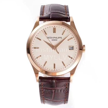 Patek Philippe Leather Strap 38mm Dial Watch Brown