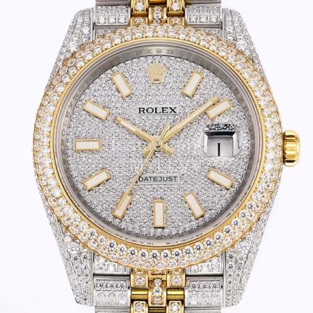 Rolex 904l Steel Diamond Dial Watch Gold